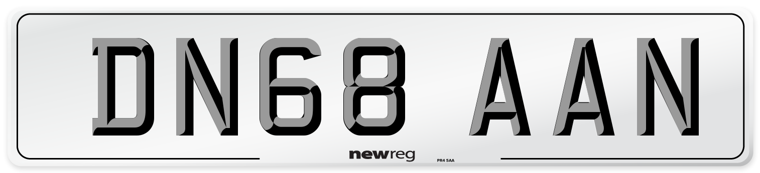 DN68 AAN Number Plate from New Reg